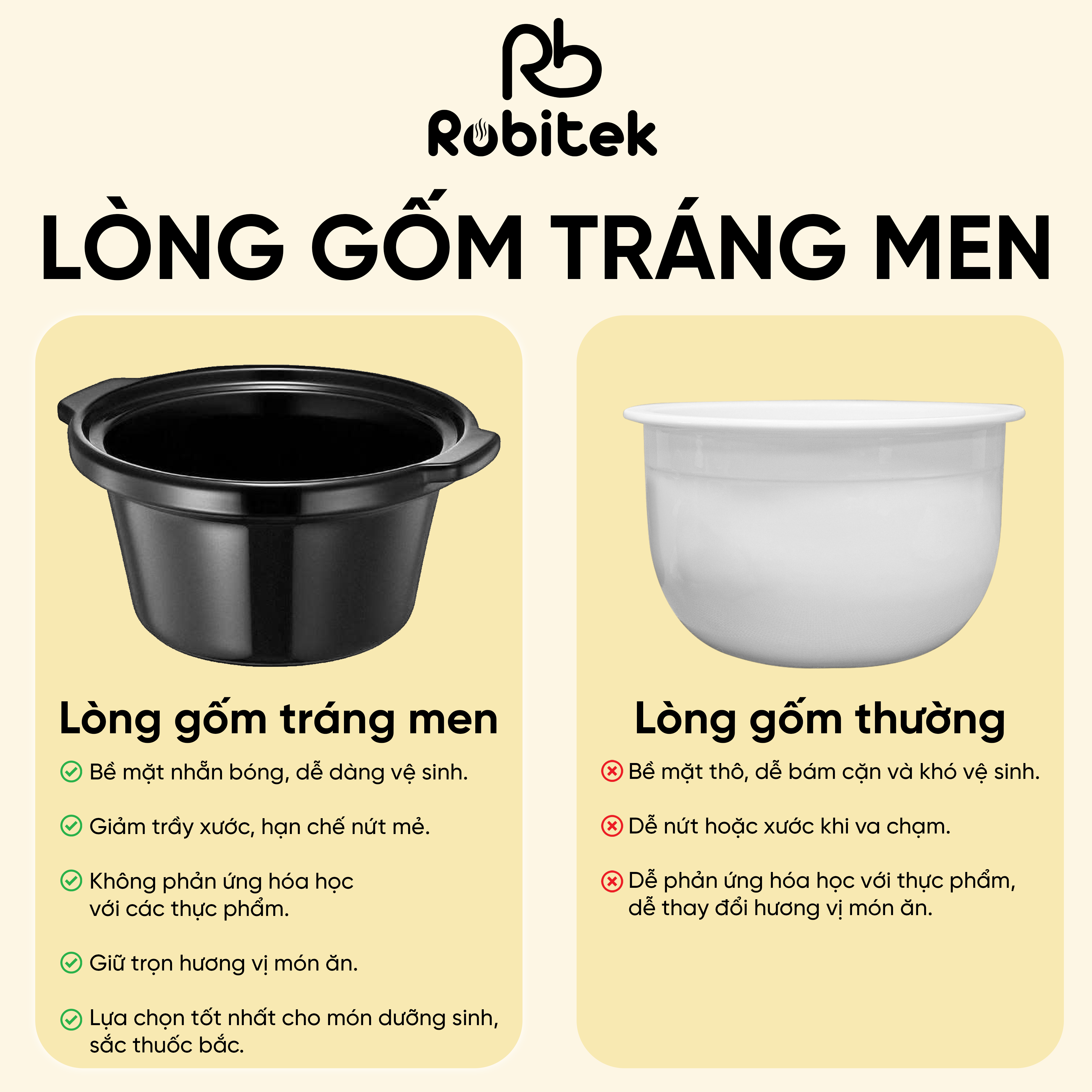 NỒI NẤU CHẬM ROBITEK RB3000 &amp; RB4000 – DUNG TÍCH 3L, 4L – NINH HẦM THỊT TIỆN LỢI, PHÙ HỢP CHO GIA ĐÌNH